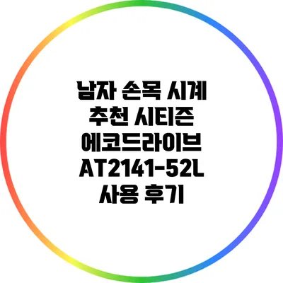 남자 손목 시계 추천: 시티즌 에코드라이브 AT2141-52L 사용 후기