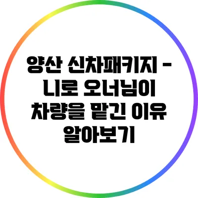 양산 신차패키지 - 니로 오너님이 차량을 맡긴 이유 알아보기