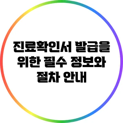 진료확인서 발급을 위한 필수 정보와 절차 안내