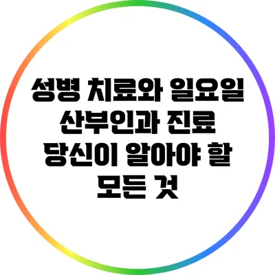 성병 치료와 일요일 산부인과 진료: 당신이 알아야 할 모든 것