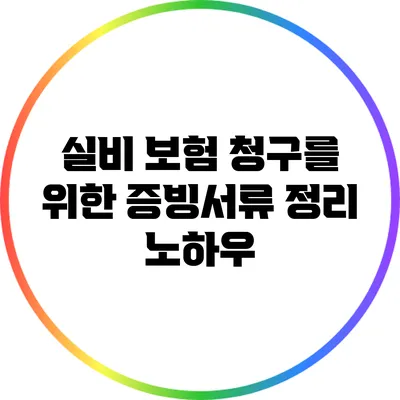 실비 보험 청구를 위한 증빙서류 정리 노하우