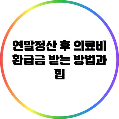 연말정산 후 의료비 환급금 받는 방법과 팁