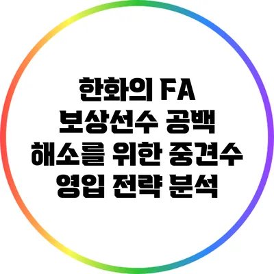 한화의 FA 보상선수 공백 해소를 위한 중견수 영입 전략 분석