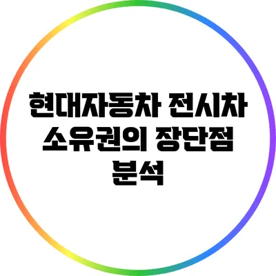 현대자동차 전시차 소유권의 장단점 분석
