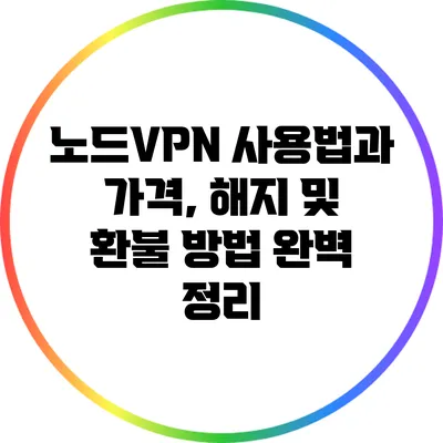 노드VPN 사용법과 가격, 해지 및 환불 방법 완벽 정리
