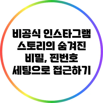 비공식 인스타그램 스토리의 숨겨진 비밀, 핀번호 세팅으로 접근하기