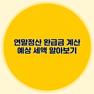 연말정산 환급금 계산: 예상 세액 알아보기
