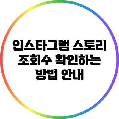 인스타그램 스토리 조회수 확인하는 방법 안내