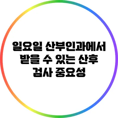 일요일 산부인과에서 받을 수 있는 산후 검사 중요성