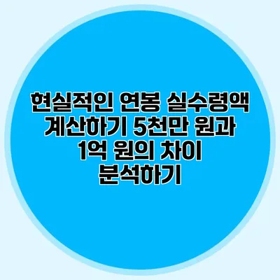 현실적인 연봉 실수령액 계산하기: 5천만 원과 1억 원의 차이 분석하기