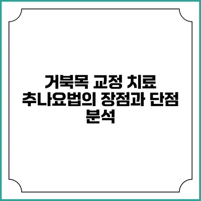 거북목 교정 치료 추나요법의 장점과 단점 분석
