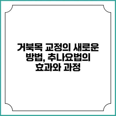 거북목 교정의 새로운 방법, 추나요법의 효과와 과정