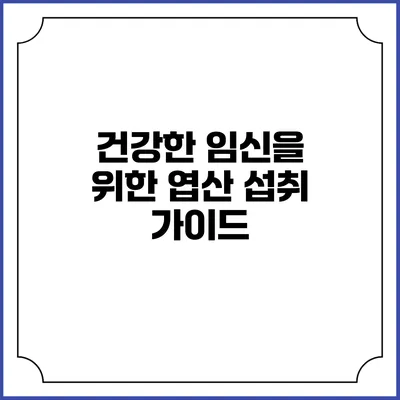 건강한 임신을 위한 엽산 섭취 가이드