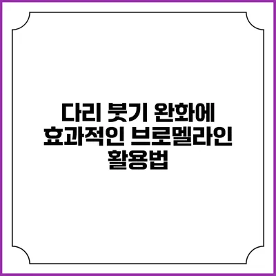 다리 붓기 완화에 효과적인 브로멜라인 활용법