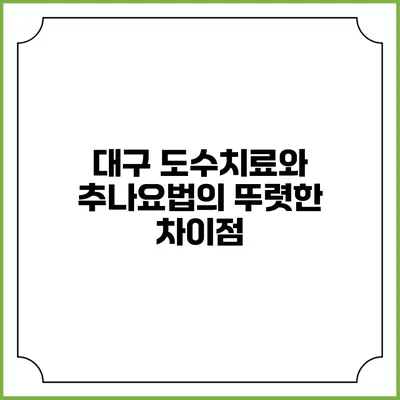대구 도수치료와 추나요법의 뚜렷한 차이점