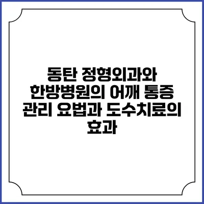 동탄 정형외과와 한방병원의 어깨 통증 관리 요법과 도수치료의 효과