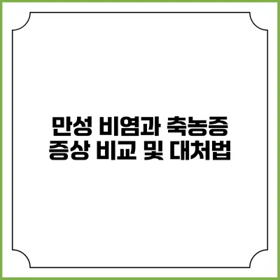 만성 비염과 축농증: 증상 비교 및 대처법