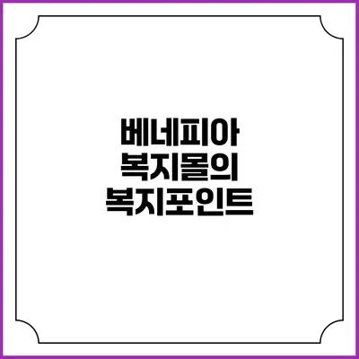 베네피아 복지몰의 복지포인트