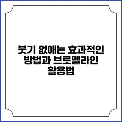 붓기 없애는 효과적인 방법과 브로멜라인 활용법