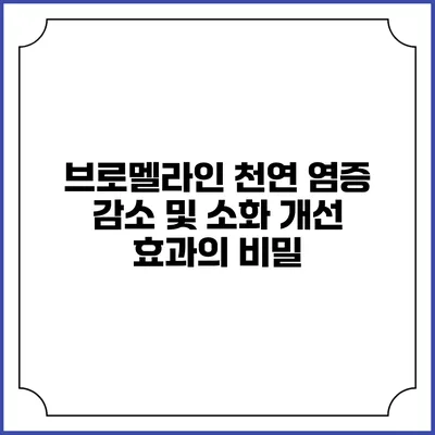 브로멜라인: 천연 염증 감소 및 소화 개선 효과의 비밀