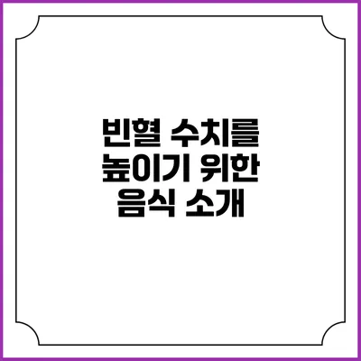 빈혈 수치를 높이기 위한 음식 소개