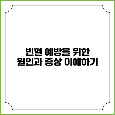 빈혈 예방을 위한 원인과 증상 이해하기