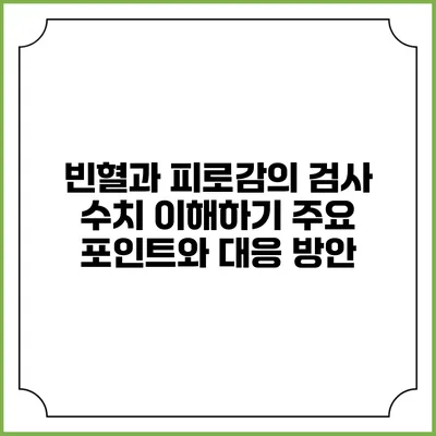 빈혈과 피로감의 검사 수치 이해하기: 주요 포인트와 대응 방안