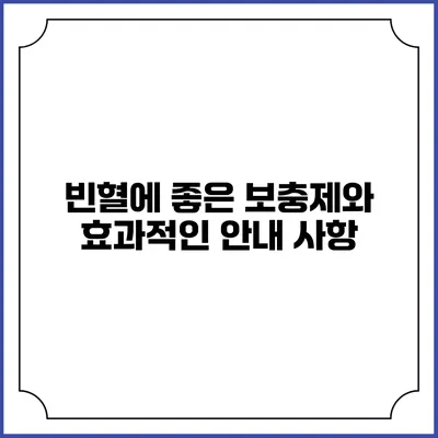 빈혈에 좋은 보충제와 효과적인 안내 사항