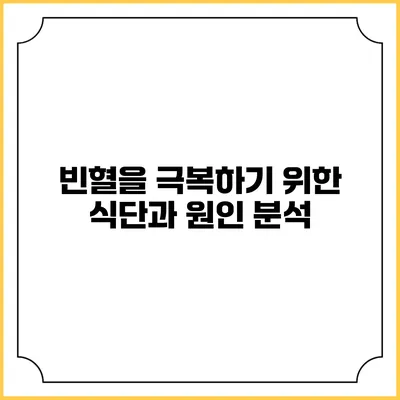 빈혈을 극복하기 위한 식단과 원인 분석