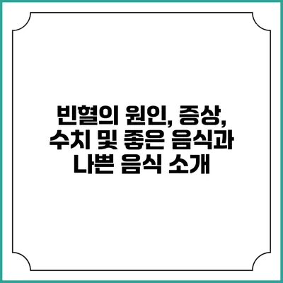빈혈의 원인, 증상, 수치 및 좋은 음식과 나쁜 음식 소개