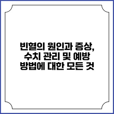 빈혈의 원인과 증상, 수치 관리 및 예방 방법에 대한 모든 것