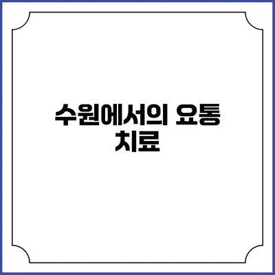 수원에서의 요통 치료