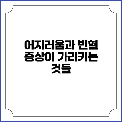 어지러움과 빈혈: 증상이 가리키는 것들