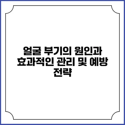 얼굴 부기의 원인과 효과적인 관리 및 예방 전략