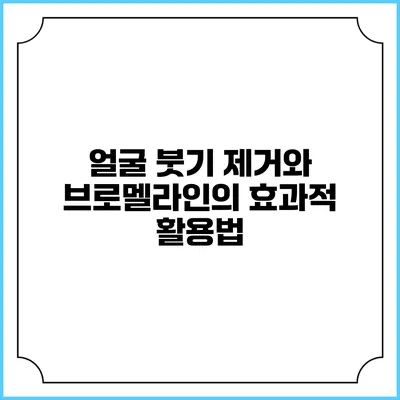 얼굴 붓기 제거와 브로멜라인의 효과적 활용법