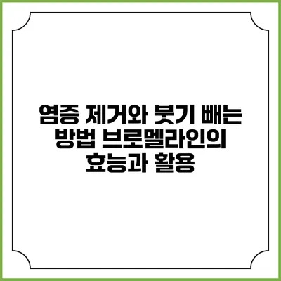 염증 제거와 붓기 빼는 방법: 브로멜라인의 효능과 활용