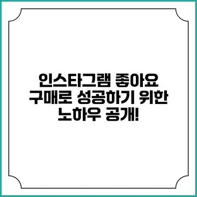 인스타그램 좋아요 구매로 성공하기 위한 노하우 공개!