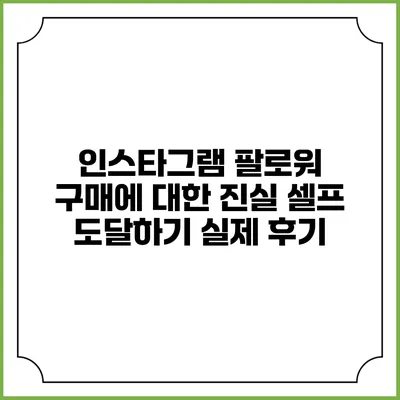 인스타그램 팔로워 구매에 대한 진실: 셀프 도달하기 실제 후기