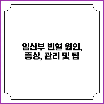 임산부 빈혈: 원인, 증상, 관리 및 팁