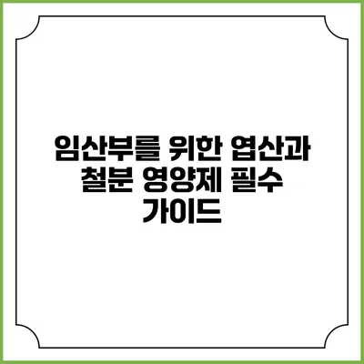 임산부를 위한 엽산과 철분 영양제: 필수 가이드