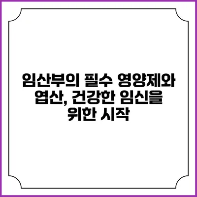 임산부의 필수 영양제와 엽산, 건강한 임신을 위한 시작