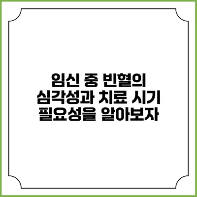 임신 중 빈혈의 심각성과 치료 시기: 필요성을 알아보자