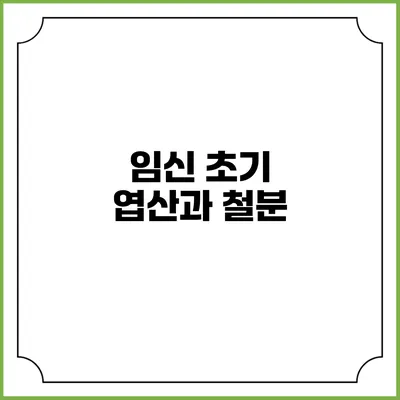 임신 초기 엽산과 철분