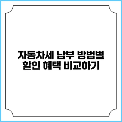 자동차세 납부 방법별 할인 혜택 비교하기
