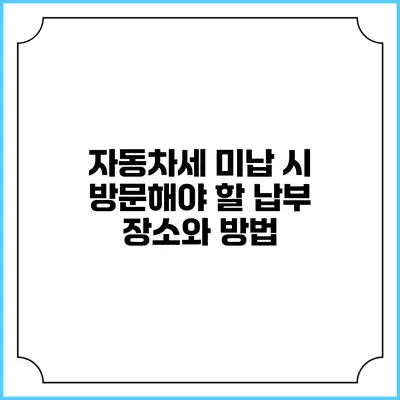 자동차세 미납 시 방문해야 할 납부 장소와 방법