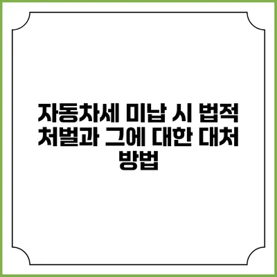자동차세 미납 시 법적 처벌과 그에 대한 대처 방법