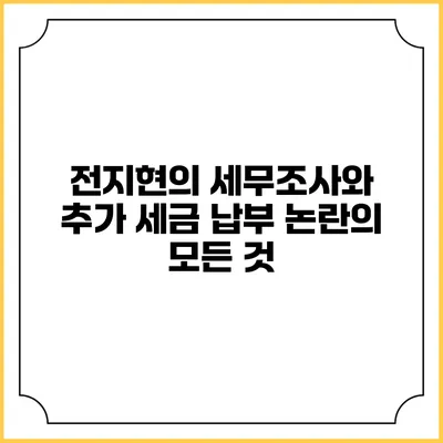 전지현의 세무조사와 추가 세금 납부 논란의 모든 것