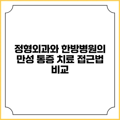 정형외과와 한방병원의 만성 통증 치료 접근법 비교