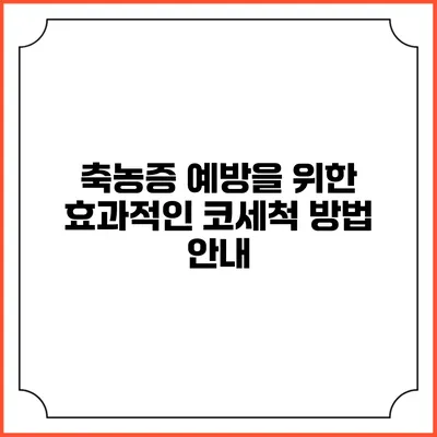 축농증 예방을 위한 효과적인 코세척 방법 안내