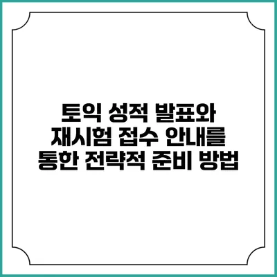 토익 성적 발표와 재시험 접수 안내를 통한 전략적 준비 방법